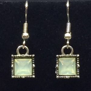Opal Color Square Stone Earrings